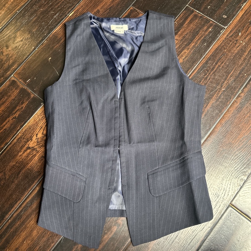 Pinstripe Vest fitted luxury casual boho indie suit work classic basic